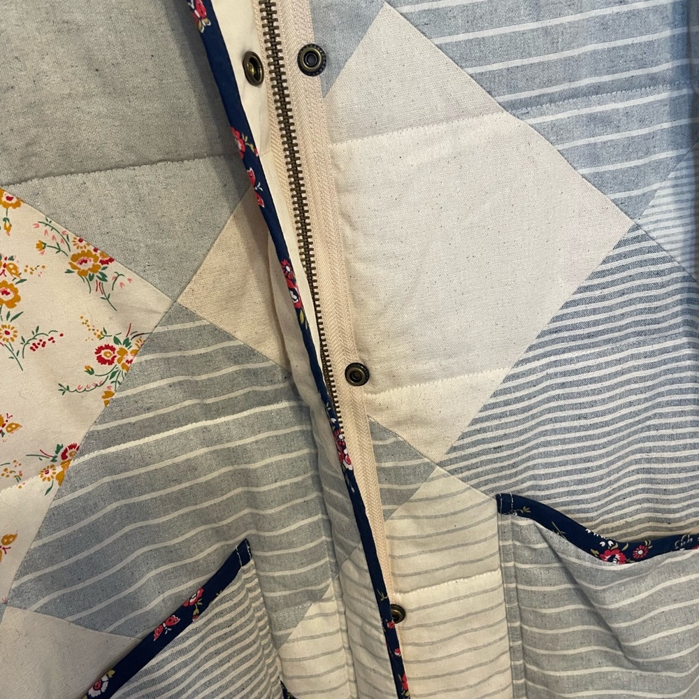 Madewell Patchwork Utility Jacket - Navy, Cream, … - image 5